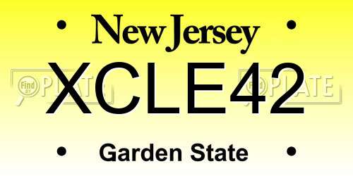 XCLE42 New Jersey License Plate