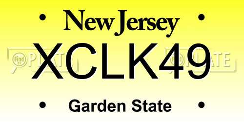 XCLK49 New Jersey License Plate
