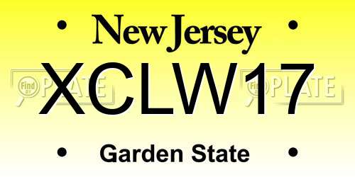 XCLW17 New Jersey License Plate