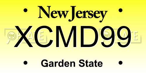 XCMD99 New Jersey License Plate