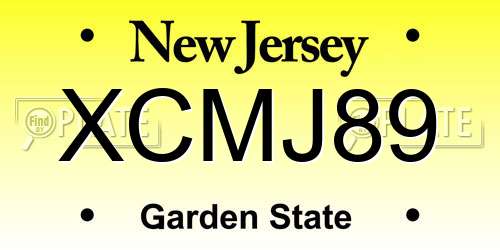 XCMJ89 New Jersey License Plate