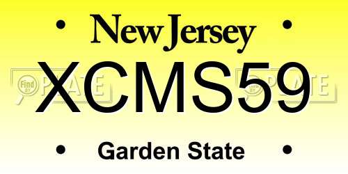 XCMS59 New Jersey License Plate