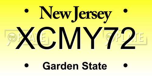 XCMY72 New Jersey License Plate