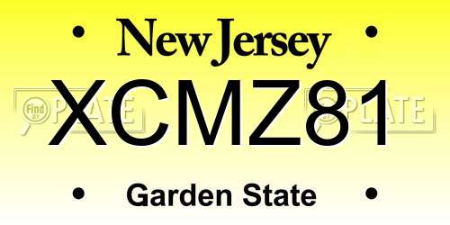 XCMZ81 New Jersey License Plate