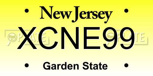 XCNE99 New Jersey License Plate