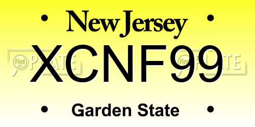 XCNF99 New Jersey License Plate