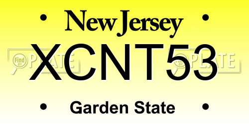 XCNT53 New Jersey License Plate