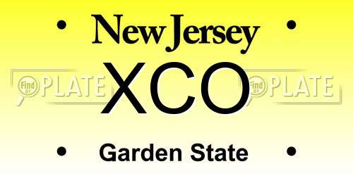 XCO New Jersey License Plate