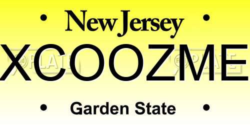 XCOOZME New Jersey License Plate