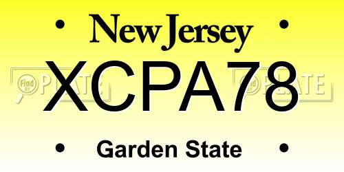 XCPA78 New Jersey License Plate