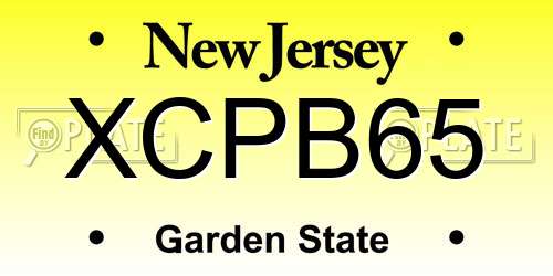 XCPB65 New Jersey License Plate