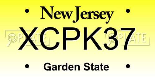 XCPK37 New Jersey License Plate