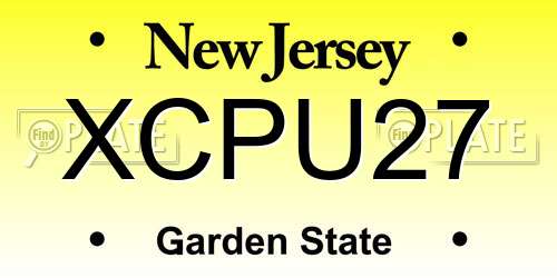 XCPU27 New Jersey License Plate