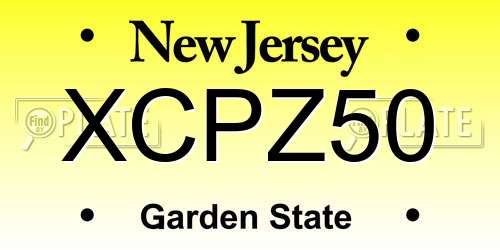XCPZ50 New Jersey License Plate