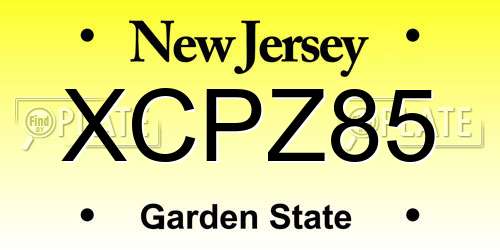 XCPZ85 New Jersey License Plate