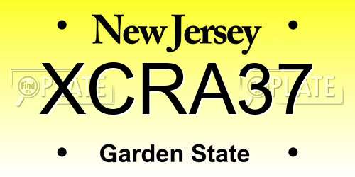 XCRA37 New Jersey License Plate
