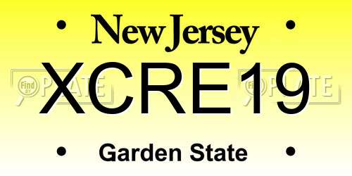 XCRE19 New Jersey License Plate