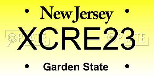 XCRE23 New Jersey License Plate