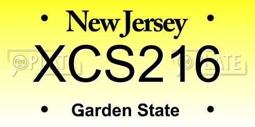 XCS216 New Jersey License Plate