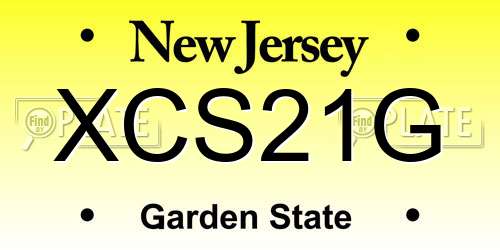 XCS21G New Jersey License Plate