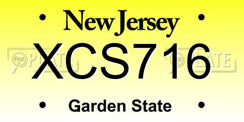XCS716 New Jersey License Plate