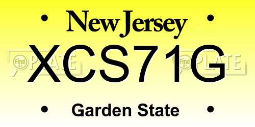 XCS71G New Jersey License Plate