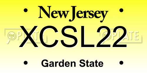 XCSL22 New Jersey License Plate
