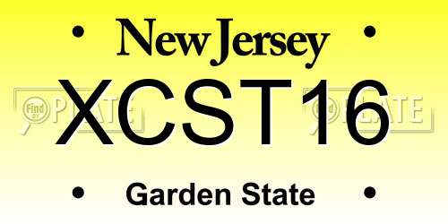 XCST16 New Jersey License Plate