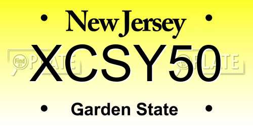 XCSY50 New Jersey License Plate