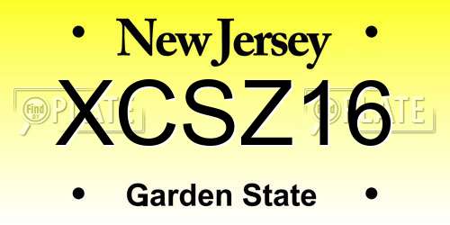 XCSZ16 New Jersey License Plate