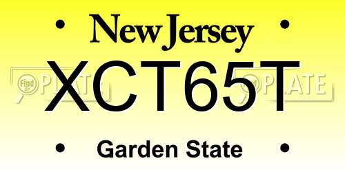 XCT65T New Jersey License Plate