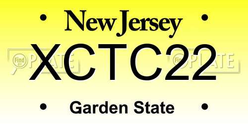 XCTC22 New Jersey License Plate