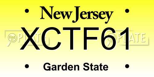 XCTF61 New Jersey License Plate