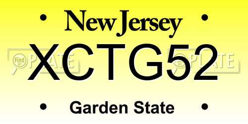 XCTG52 New Jersey License Plate