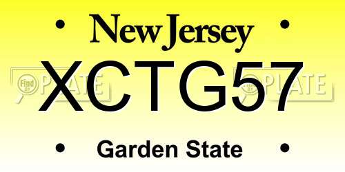 XCTG57 New Jersey License Plate