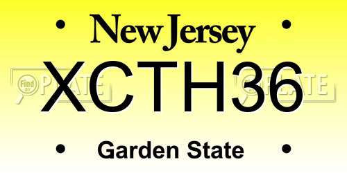 XCTH36 New Jersey License Plate