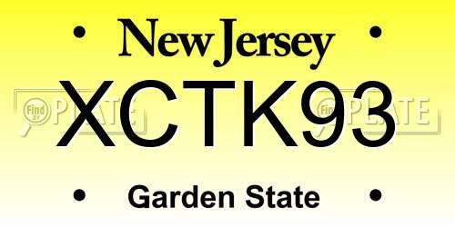 XCTK93 New Jersey License Plate
