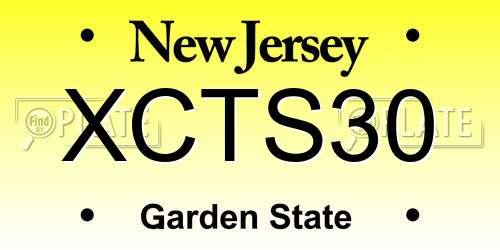 XCTS30 New Jersey License Plate