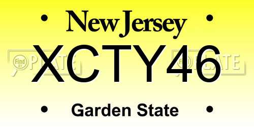 XCTY46 New Jersey License Plate