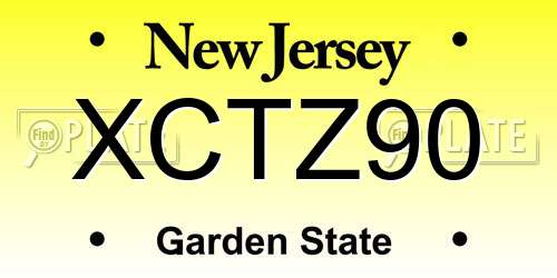 XCTZ90 New Jersey License Plate