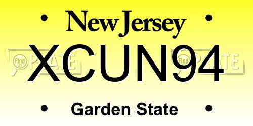 XCUN94 New Jersey License Plate
