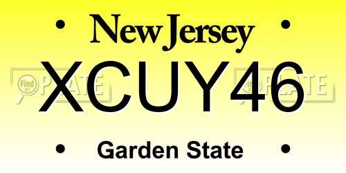 XCUY46 New Jersey License Plate