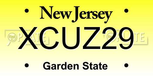 XCUZ29 New Jersey License Plate