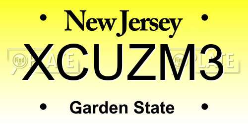 XCUZM3 New Jersey License Plate