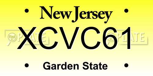 XCVC61 New Jersey License Plate