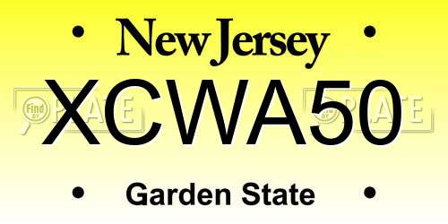 XCWA50 New Jersey License Plate