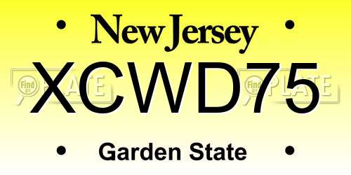 XCWD75 New Jersey License Plate