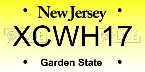 XCWH17 New Jersey License Plate