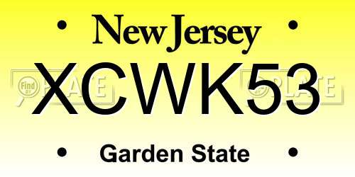 XCWK53 New Jersey License Plate