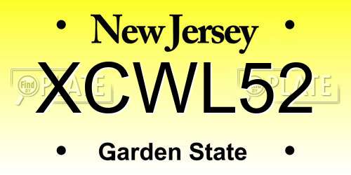 XCWL52 New Jersey License Plate